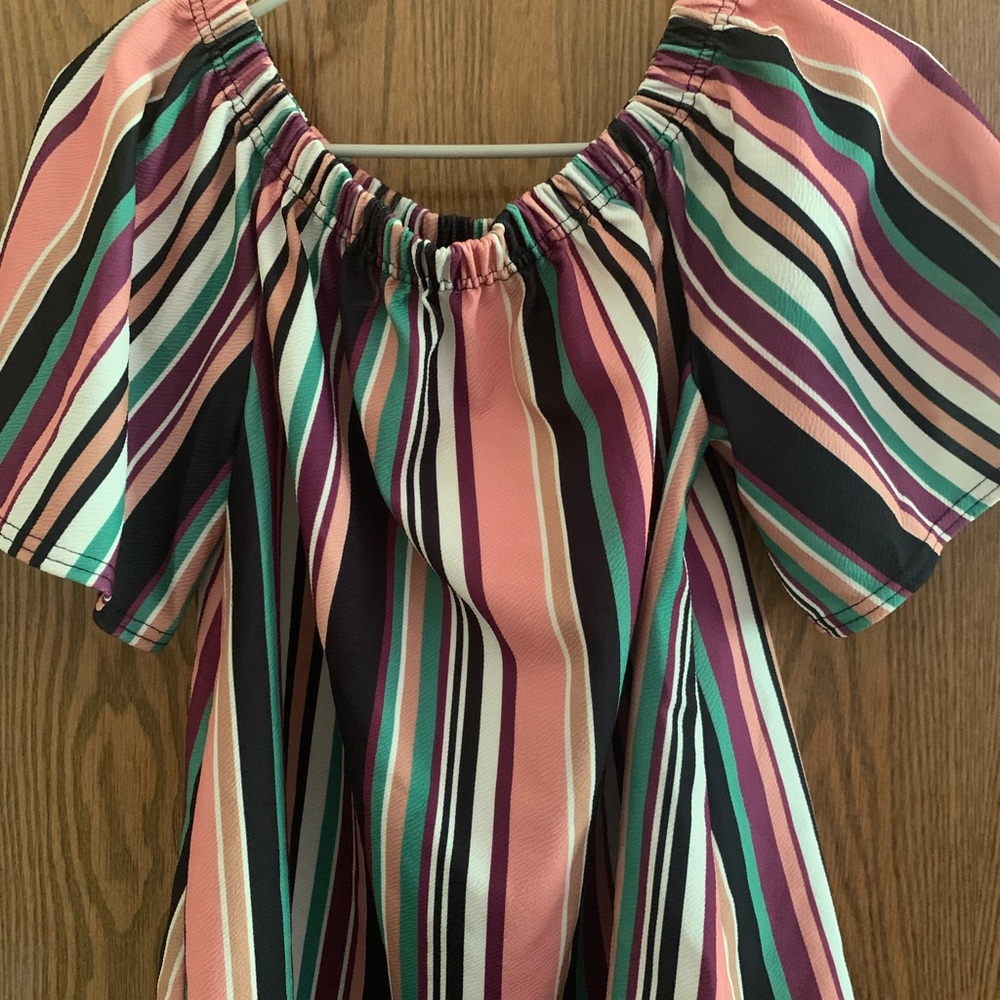 Off-the-shoulder Stripe Top